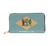JDFHGNU Flag of Delaware Pattern, portafoglio da donna, portafoglio lungo pochette, portafoglio porta carte di credito, portamonete da viaggio, nero, taglia unica, Nero , Taglia unica