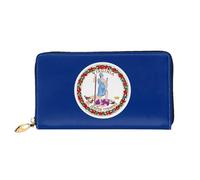 JDFHGNU Flag of Virginia Pattern, portafoglio da donna, portafoglio lungo pochette, portafoglio porta carte di credito, portamonete da viaggio, nero, taglia unica, Nero , Taglia unica