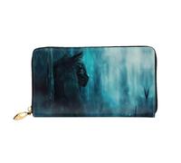 JDFHGNU Gatto con spada, portafoglio da donna, portafoglio lungo pochette, portafoglio porta carte di credito, portamonete da viaggio, nero, taglia unica, Nero , Taglia unica