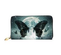 JDFHGNU Grande motivo a farfalla nera, portafoglio da donna, portafoglio lungo pochette, portafoglio porta carte di credito, portamonete da viaggio, nero, taglia unica, Nero , Taglia unica