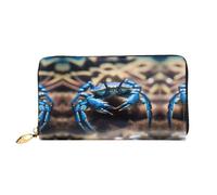 JDFHGNU Grande motivo granchio blu mare, portafoglio da donna, portafoglio lungo pochette, portafoglio porta carte di credito, portamonete da viaggio, nero, taglia unica, Nero , Taglia unica