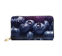 JDFHGNU Grande motivo mirtillo, portafoglio da donna, portafoglio lungo pochette, portafoglio porta carte di credito, portamonete da viaggio, nero, taglia unica, Nero , Taglia unica