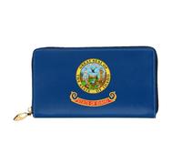 JDFHGNU Idaho State Flag Pattern, portafoglio da donna, portafoglio lungo pochette, portafoglio porta carte di credito, portamonete da viaggio, nero, taglia unica, Nero , Taglia unica