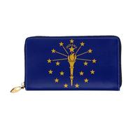 JDFHGNU Indiana State Flag Pattern, portafoglio da donna, portafoglio lungo pochette, portafoglio porta carte di credito, portamonete da viaggio, nero, taglia unica, Nero , Taglia unica