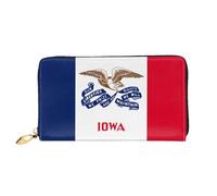 JDFHGNU Iowa State Flag Pattern, portafoglio da donna, portafoglio lungo pochette, portafoglio porta carte di credito, portamonete da viaggio, nero, taglia unica, Nero , Taglia unica