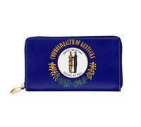 JDFHGNU Kentucky State Flag Pattern, portafoglio da donna, portafoglio lungo pochette, portafoglio porta carte di credito, portamonete da viaggio, nero, taglia unica, Nero , Taglia unica