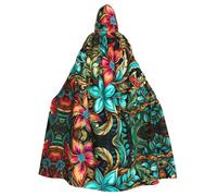 JDFHGNU Mantello con cappuccio unisex per adulti, mantello da strega di Halloween, mantello per feste di Natale, mantello colorato da giardino