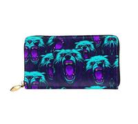 JDFHGNU Mazzo di orsi ruggenti modello, portafoglio da donna, pochette lunga, portafoglio porta carte di credito, portamonete da viaggio, nero, taglia unica, Nero , Taglia unica