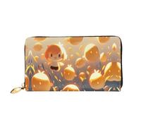 JDFHGNU Motivo a uovo giallo, portafoglio da donna, portafoglio lungo pochette, portafoglio porta carte di credito, portamonete da viaggio, nero, taglia unica, Nero , Taglia unica