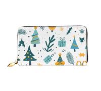JDFHGNU Motivo albero di Natale, portafoglio da donna, portafoglio lungo pochette, portafoglio porta carte di credito, portamonete da viaggio, nero, taglia unica, Nero , Taglia unica