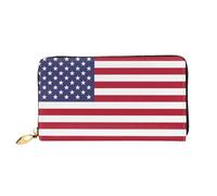 JDFHGNU Motivo bandiera americana, portafoglio da donna, portafoglio lungo, portafoglio porta carte di credito, portamonete da viaggio, nero, taglia unica, Nero , Taglia unica