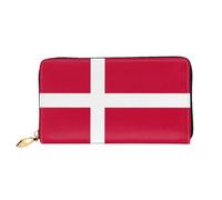 JDFHGNU Motivo bandiera danese, portafoglio da donna, portafoglio lungo pochette, portafoglio porta carte di credito, portamonete da viaggio, nero, taglia unica, Nero , Taglia unica