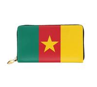JDFHGNU Motivo bandiera del Camerun, portafoglio da donna, portafoglio lungo pochette, portafoglio porta carte di credito, portamonete da viaggio, nero, taglia unica, Nero , Taglia unica