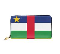 JDFHGNU Motivo bandiera dell'Africa centrale, portafoglio da donna, portafoglio lungo, portafoglio porta carte di credito, portamonete da viaggio, nero, taglia unica, Nero , Taglia unica