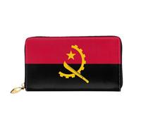 JDFHGNU Motivo bandiera dell'Angola, portafoglio da donna, portafoglio lungo, portafoglio porta carte di credito, portamonete da viaggio, nero, taglia unica, Nero , Taglia unica