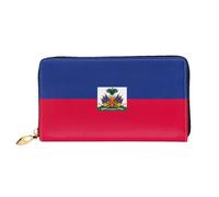 JDFHGNU Motivo bandiera haitiana, portafoglio da donna, portafoglio lungo, portafoglio porta carte di credito, portamonete da viaggio, nero, taglia unica, Nero , Taglia unica