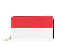 JDFHGNU Motivo bandiera indonesiana, portafoglio da donna, portafoglio lungo pochette, portafoglio porta carte di credito, portamonete da viaggio, nero, taglia unica, Nero , Taglia unica