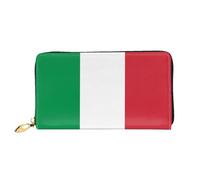 JDFHGNU Motivo bandiera italiana, portafoglio da donna, portafoglio lungo, portafoglio porta carte di credito, portamonete da viaggio, nero, taglia unica, Nero , Taglia unica