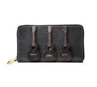 JDFHGNU Motivo chitarra antica, portafoglio da donna, portafoglio lungo pochette, portafoglio porta carte di credito, portamonete da viaggio, nero, taglia unica, Nero , Taglia unica