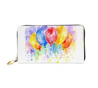 JDFHGNU Motivo colorato con palloncini, portafoglio da donna, portafoglio lungo, portafoglio porta carte di credito, portamonete da viaggio, nero, taglia unica, Nero , Taglia unica