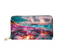 JDFHGNU Motivo colorato con rocce luminose, portafoglio da donna, portafoglio lungo, portafoglio porta carte di credito, portamonete da viaggio, nero, taglia unica, Nero , Taglia unica