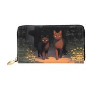 JDFHGNU Motivo gatto fuori dalle ombre, portafoglio da donna, portafoglio lungo pochette, portafoglio porta carte di credito, portamonete da viaggio, nero, taglia unica, Nero , Taglia unica