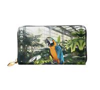 JDFHGNU Motivo pappagallo giallo, portafoglio da donna, portafoglio lungo pochette, portafoglio porta carte di credito, portamonete da viaggio, nero, taglia unica, Nero , Taglia unica