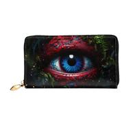 JDFHGNU Mysterious Blue Eyes Pattern, portafoglio da donna, portafoglio lungo, portafoglio porta carte di credito, portamonete da viaggio, nero, taglia unica, Nero , Taglia unica