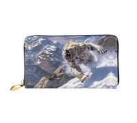 JDFHGNU Orso che corre sulla neve, portafoglio da donna, portafoglio lungo pochette, portafoglio porta carte di credito, portamonete da viaggio, nero, taglia unica, Nero , Taglia unica