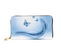 JDFHGNU Portafoglio da donna con motivo a farfalla blu, portafoglio lungo, porta carte di credito, portamonete da viaggio, nero, taglia unica, Nero , Taglia unica