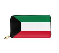 JDFHGNU Portafoglio da donna, con motivo bandiera del Kuwait, portafoglio lungo, porta carte di credito, portamonete da viaggio, nero, taglia unica, Nero , Taglia unica
