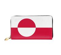 JDFHGNU Portafoglio da donna, con motivo bandiera della Groenlandia, portafoglio lungo, porta carte di credito, portamonete da viaggio, nero, taglia unica, Nero , Taglia unica
