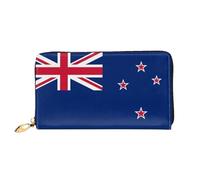 JDFHGNU Portafoglio da donna, con motivo bandiera della Nuova Zelanda, portafoglio lungo, porta carte di credito, portamonete da viaggio, nero, taglia unica, Nero , Taglia unica