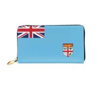 JDFHGNU Portafoglio da donna, con motivo bandiera delle Fiji, portafoglio lungo, porta carte di credito, portamonete da viaggio, nero, taglia unica, Nero , Taglia unica