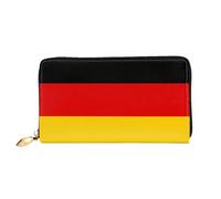 JDFHGNU Portafoglio da donna, con motivo bandiera tedesca, pochette lunga, porta carte di credito, portamonete da viaggio, nero, taglia unica, Nero , Taglia unica