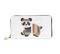JDFHGNU Portafoglio da donna con motivo panda, portafoglio lungo, porta carte di credito, portamonete da viaggio, nero, taglia unica, Nero , Taglia unica