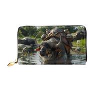 JDFHGNU Portafoglio da donna, portafoglio lungo, porta carte di credito, portamonete da viaggio, nero, taglia unica, Nero , Taglia unica