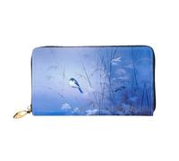 JDFHGNU Uccello su un ramo di canna, portafoglio da donna, portafoglio lungo pochette, portafoglio porta carte di credito, portamonete da viaggio, nero, taglia unica, Nero , Taglia unica