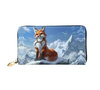 JDFHGNU Yellow Fox On The Mountain Pattern, portafoglio da donna, portafoglio lungo pochette, portafoglio porta carte di credito, portamonete da viaggio, nero, taglia unica, Nero , Taglia unica