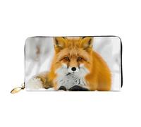 JDFHGNU Yellow Fox Pattern, portafoglio da donna, portafoglio lungo pochette, portafoglio porta carte di credito, portamonete da viaggio, nero, taglia unica, Nero , Taglia unica
