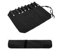 JDGFH Borsa per coltelli, coltello da cucina con 8 scomparti per coltelli e cucchiai, in tela di cera, regalo per cuochi professionisti o appassionati culinari, Nero , Conservazione di coltelli