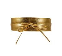 JDGFH Cintura da donna, ampia cintura da donna, cintura in vita, larga, in similpelle, con scritta in lingua tedesca, gold, Taglia unica