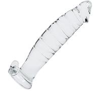 JDGPLM Fallo in vetro SM da 18 cm con filo, plug anale in vetro cristallo trasparente dildo anale Pene G-spot plug anale stimolatore for masturbazione SM giocattolo del sesso anale for uomini donne co