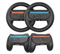 JDGPOKOO 2 impugnature Joy Con e 2 volanti compatibili con controller Nintendo Switch 2 Joy Con, ruote da corsa per NS2 Mario Kart World/8 Deluxe, Switch 2 accessori Bundle per Joy-Con 2