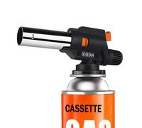 JDHON Cannello a Gas, Cannello da Cucina, Bruciatori da Cucina,Torcia Cucina con Blocco di Sicurezza e Fiamma Regolabile per Barbecue,Dolci,Cucina,Campeggio,Saldatura (Butano Non Incluso) (Nero)