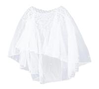 JDIEOQA Accessori da sposa mantello da sposa con perline da sposa mantello corto anteriore lungo lungo schiena donna wicke mantello sera sciarpa da sera sciarpa bianca