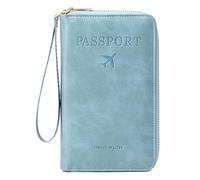 JDIEOQA Porta passaporto, custodia protettiva per passaporto, con blocco RFID, custodia protettiva per carte di credito, carta d'imbarco e carte d'identità, H, Taglia unica, Bellezza di massa