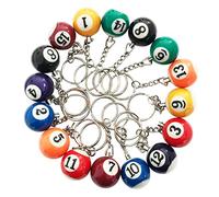 JDigJid Set di portachiavi a sfera da biliardo colorato 16 pezzi sirie, mini sfere portachiavi magiche accessori per catene da biliardo biliardo di Eightball
