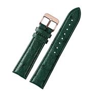 JDIME 18 mm 20 mm 22 mm Modello di bambù di alta qualità Cinturino di mucca morbido Uomini farfalla Fibbia strut in pelle Bracciale a fascia verde, D Green RG pin, 20mm