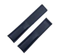 JDIME Accessori per orologio per TAG HEUER Cinturino MONACO CARRERA bracciale in pelle di vitello smerigliato di qualità 22mm, Blu blu, With Silver Buckle, striscia